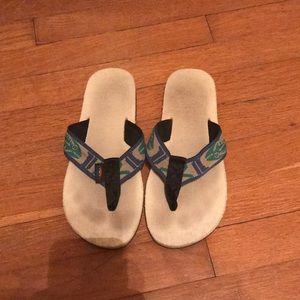 Rainbow flip flops
